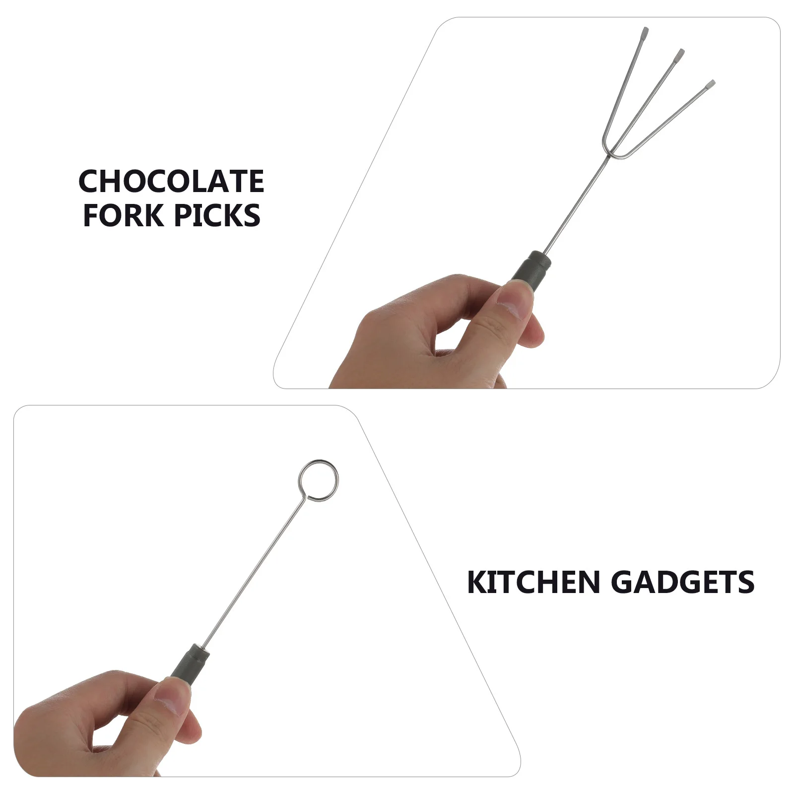 3pcs Stainless Steel Dipping Forks Chocolate Fork Picks For Cake Decorating Baking Supplies Kitchen Gadgets Fondue Tools