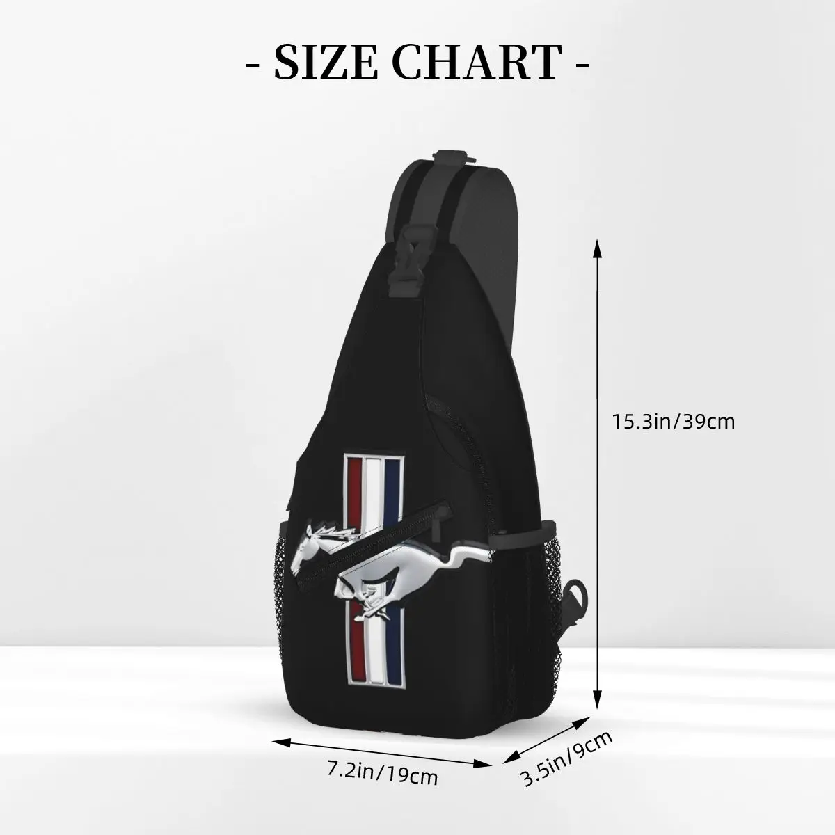 Bandolera clásica con logotipo de Ford Mustang para hombre y mujer, bolso de pecho, mochila de hombro, paquete de día para viajes, senderismo y ciclismo