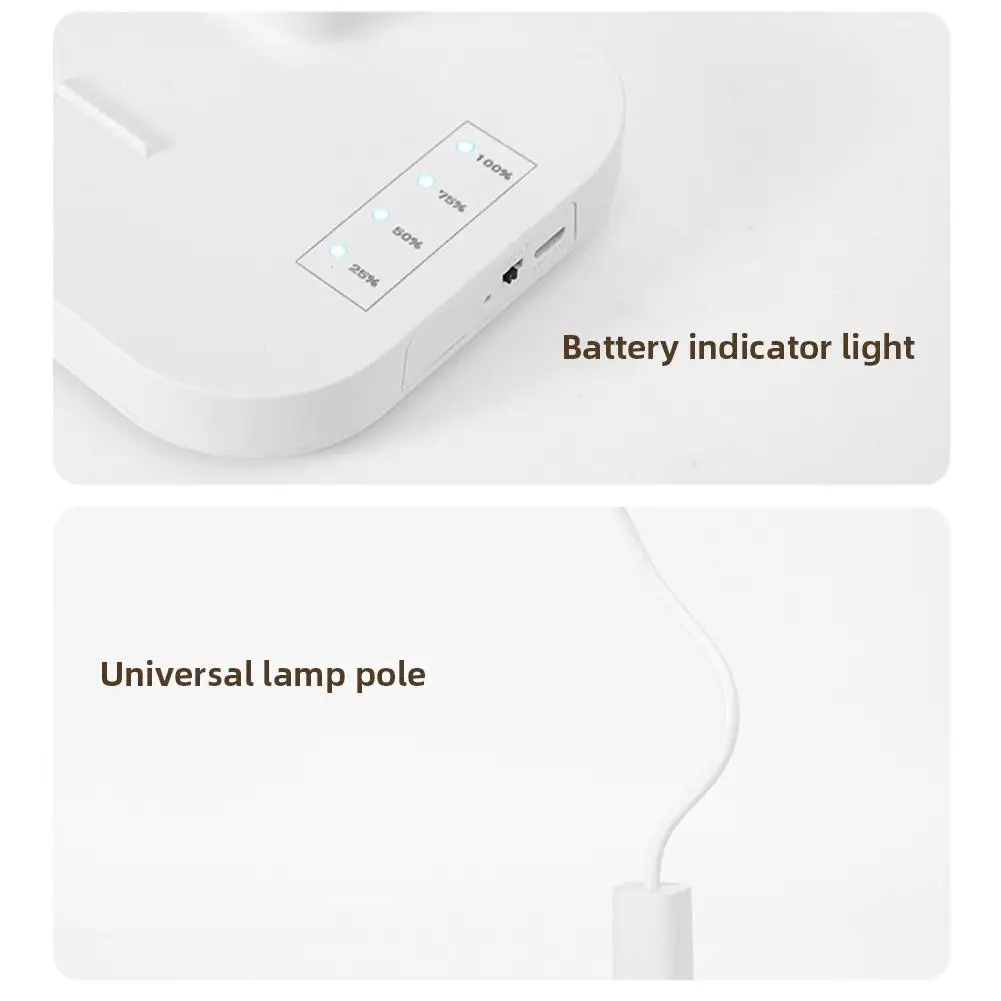 โคมไฟตั้งโต๊ะ LED แบบเสียบปลั๊กผ่าน USB, โคมไฟตั้งโต๊ะแบบงอได้ pelindung Mata การเรียนรู้การอ่านไฟกลางคืนพร้อมที่ใส่ปากกามัลติฟังก์ชัน