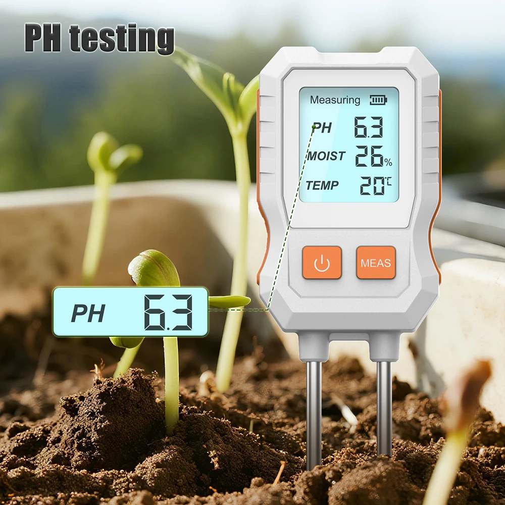 Handheld Digital Soil Tester 3/7 in 1 Soil PH Meter EC/Temperature/Moisture/Air Temp/Fertility/Sunlight Soil Detector for Garden