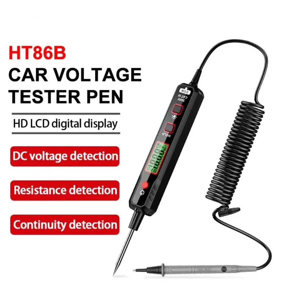 HT86A/B Car Voltage Detector Pen 100V Non-Contact Adjustable DC Voltage Backlight Tester Car Fault Maintenance Circuit Test Pen