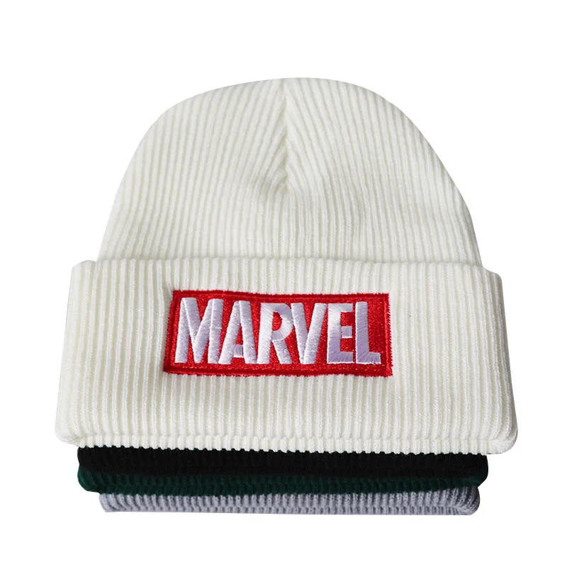 Topi Marvel Venom Anime Spiderman topi rajutan bordir kartun topi wol musim gugur musim dingin topi hadiah Natal Anak laki-laki