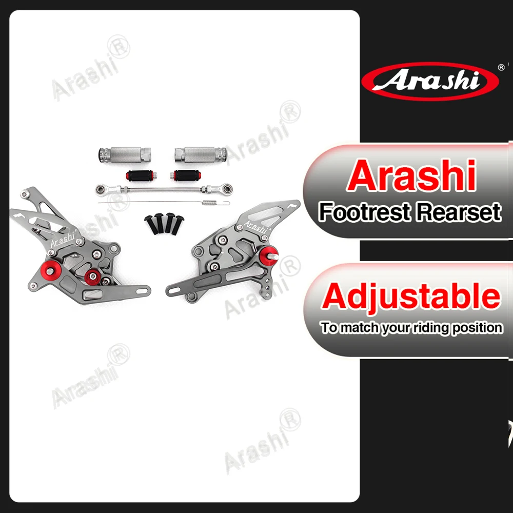 

For YAMAHA YZF-R3 YZF-R25 2015-2023 Arashi Motorcycle CNC Adjustable Rearsets Footrest Foot Pegs YZF R3 R25 2016 2017 2018 2019