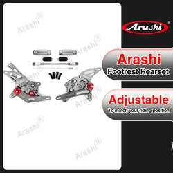 For YAMAHA YZF-R3 YZF-R25 2015-2023 Arashi Motorcycle CNC Adjustable Rearsets Footrest Foot Pegs YZF R3 R25 2016 2017 2018 2019