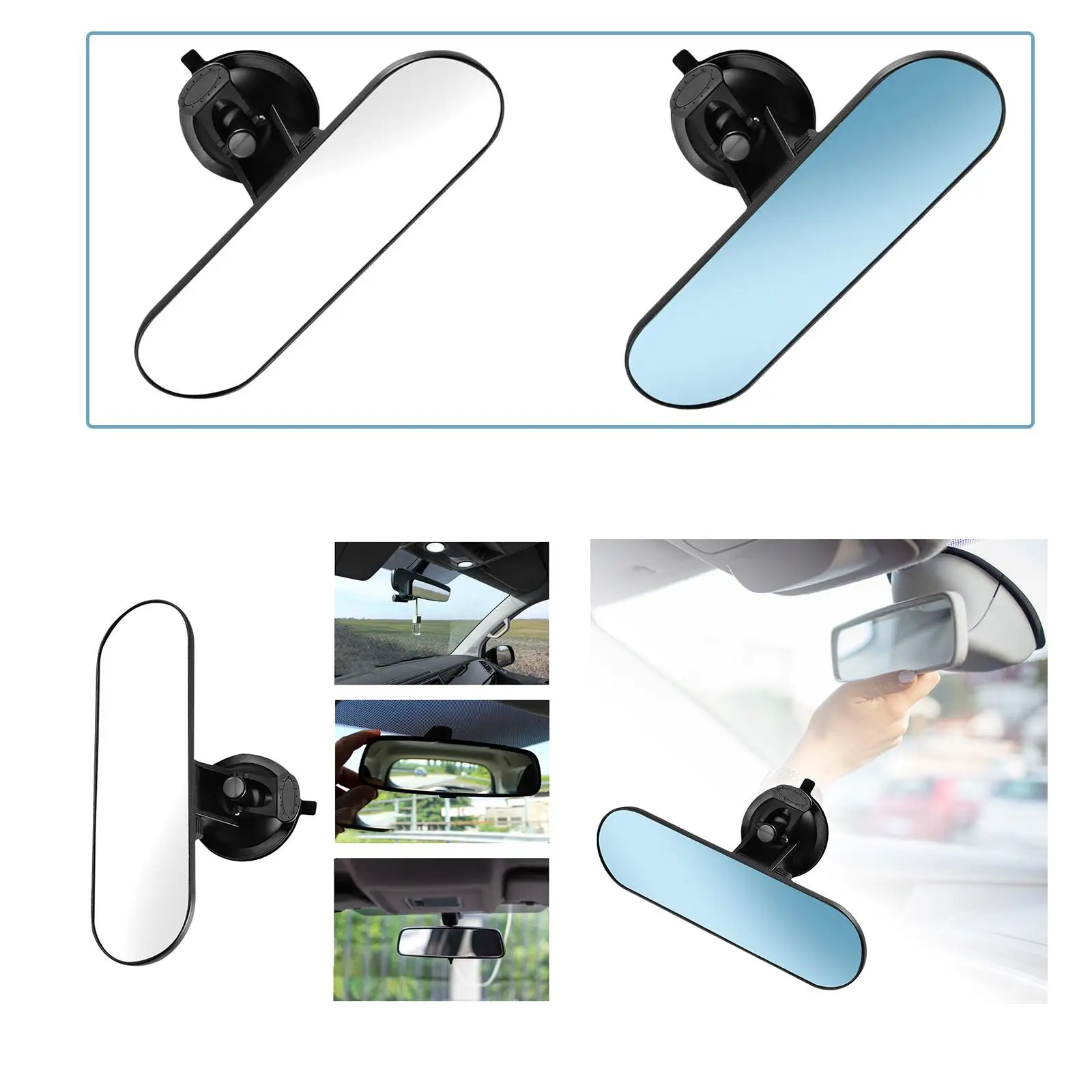 

Автомобильное зеркало для проверки вождения и уроков на присоске, моющееся, 220x65 мм, поддерживающее