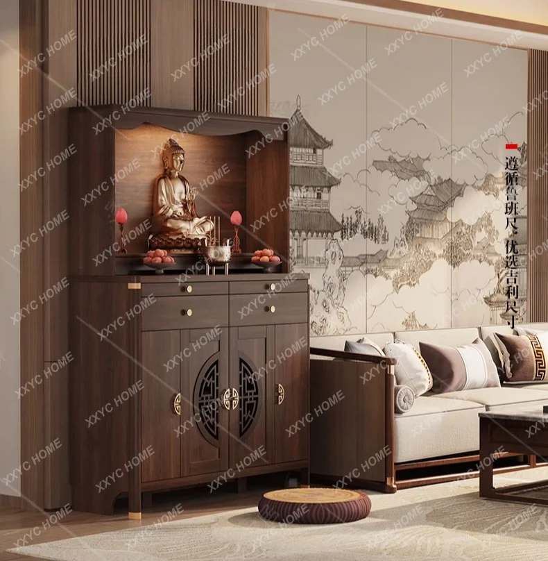 Solid wood Buddha niche cabinet for home use, altar, altar table, and incense cabinet for living room incense