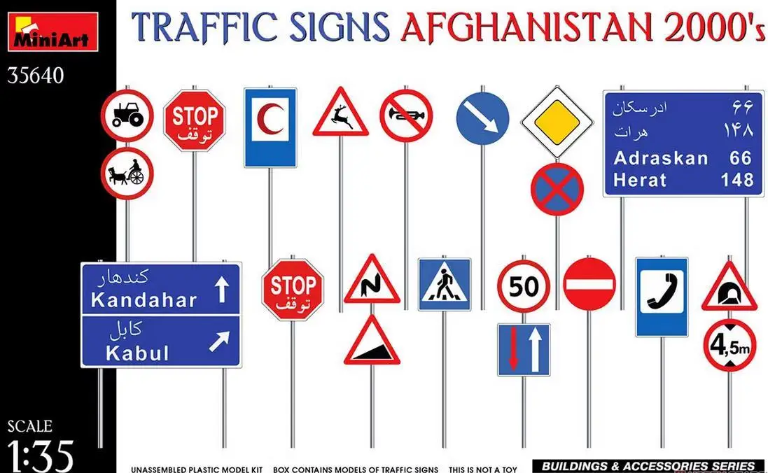 

MINIART 35640 1/35 Scale Traffic Signs Afghanistan 2000`s Model Kit