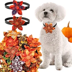 30pcs Small Dog Cat Bowtie For Collar Autumnal Dog Grooming Thanksgiving Pet Dog Bow Tie Collar Accessories For Fall