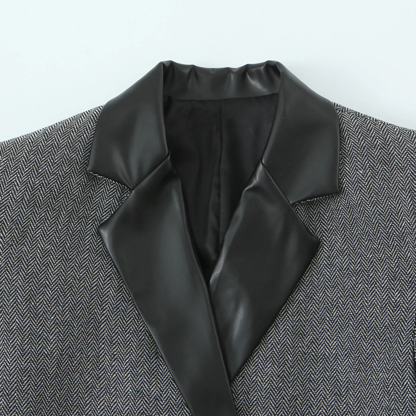 Z Zweireihiger Damen-Lederanzug Jaet Casual Commute Long Sve Flachkragen Breites Revers Herbst Neu Sle