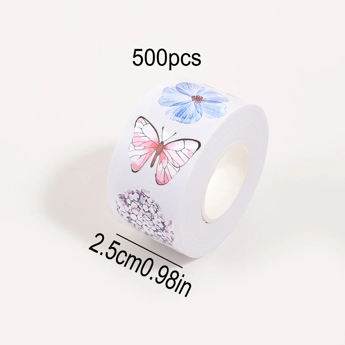 500 Sheets/Roll Butterfly Flower Sticker Roll, for Notebook, Gift, Water Bottle DIY Decoration, Easter Gift