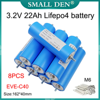 8PCS New 3.2V 22Ah Lifepo4 battery 5C Discharge EVE Grade A Cells diy 12v 24v Power Tool Electric scooter tricycle Solar Light