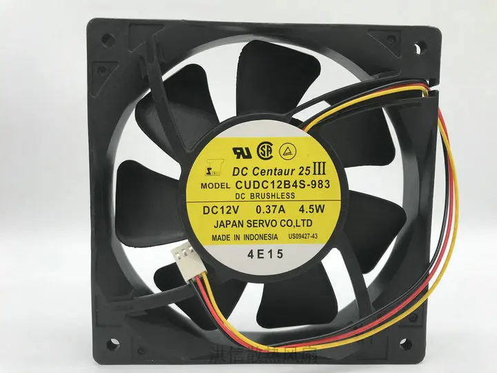 

Free shipping original 12,025 CUDC12B4S-983 DC12V 0.37A 4.5W 120 * 25MM chassis fan