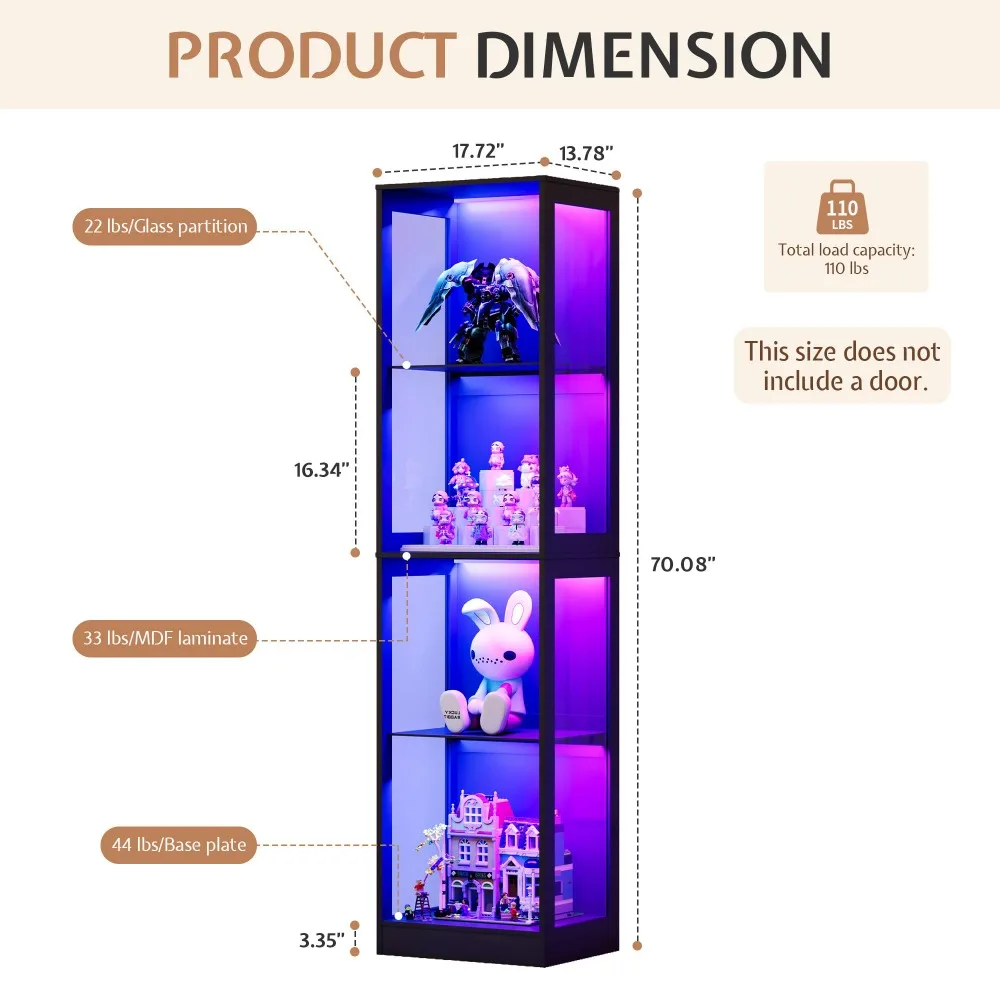 18 x 14-Inch RGB Lighted Display Cabinet