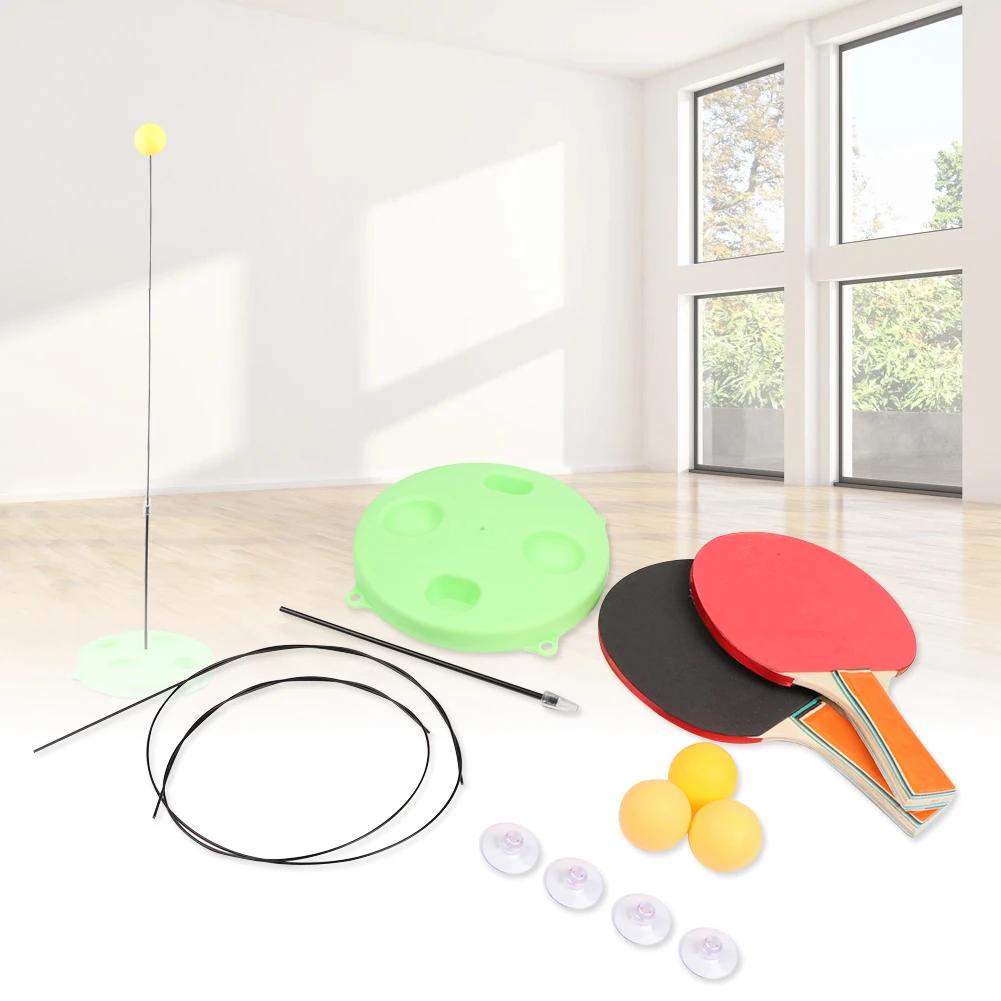 Table Tennis Practice Trainer Rebound Ping Pong Trainer Paddle Flexible Soft Shaft Decompression Sports Device for Kids Adults