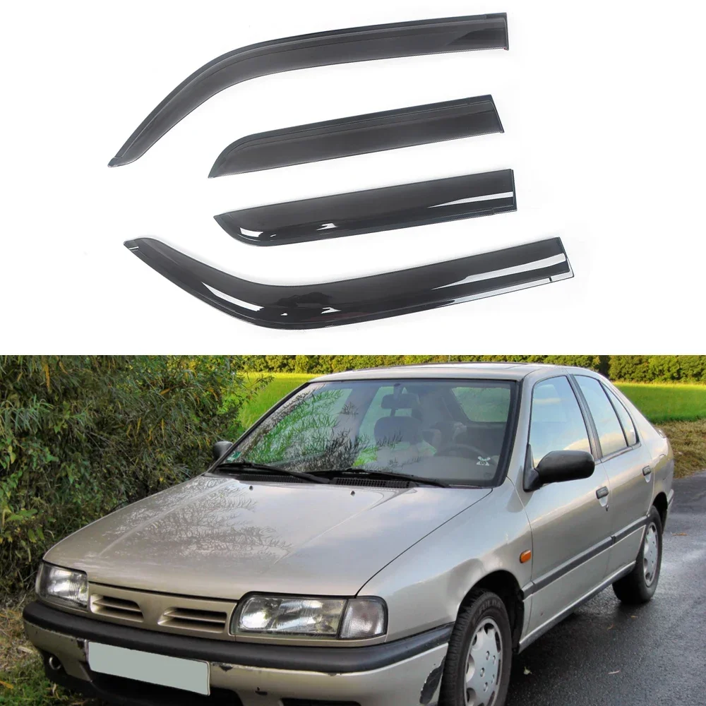 For Nissan Primera P10 P11 P12 1990-2007 Side Window Wind Deflector Visors Black Rain Guard Door Visor Vent Shades Ventvisor