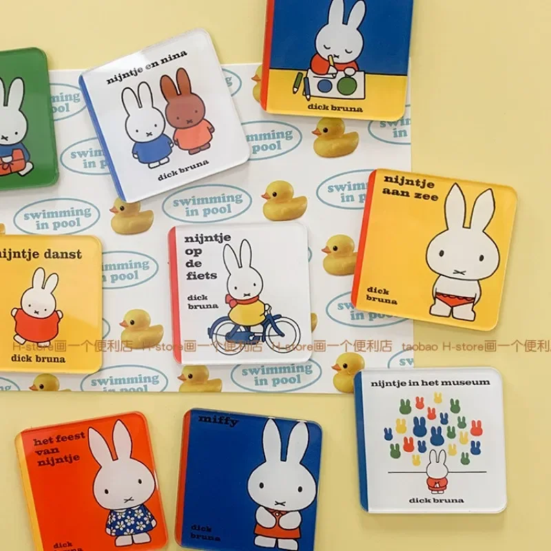 11PCS Miffy Kawaii Acrylic Refrigerator with Magnetic Sticker Photo of Fixed Magnet Magnetic Suction Decoration Cute Gift Toy