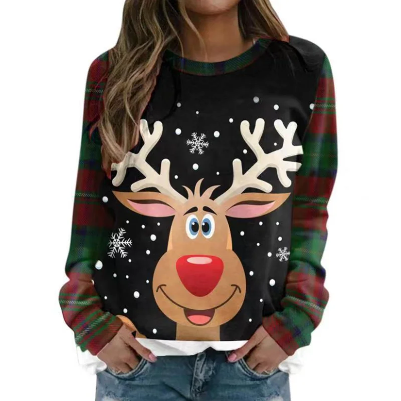 Ugly Christmas Sweaters Large size Jumpers 3D Funny Printed Holiday Party Xmas Sweatshirt for Party Birthday Xmas Sweatshirt2024