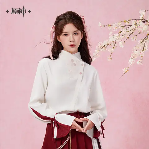 Yae Miko Shirt MiHoYo Official Genshin Impact Cosplay Costumes Girls Fashion White Blouse Women Long Sleeved Shirt Birthday Gift