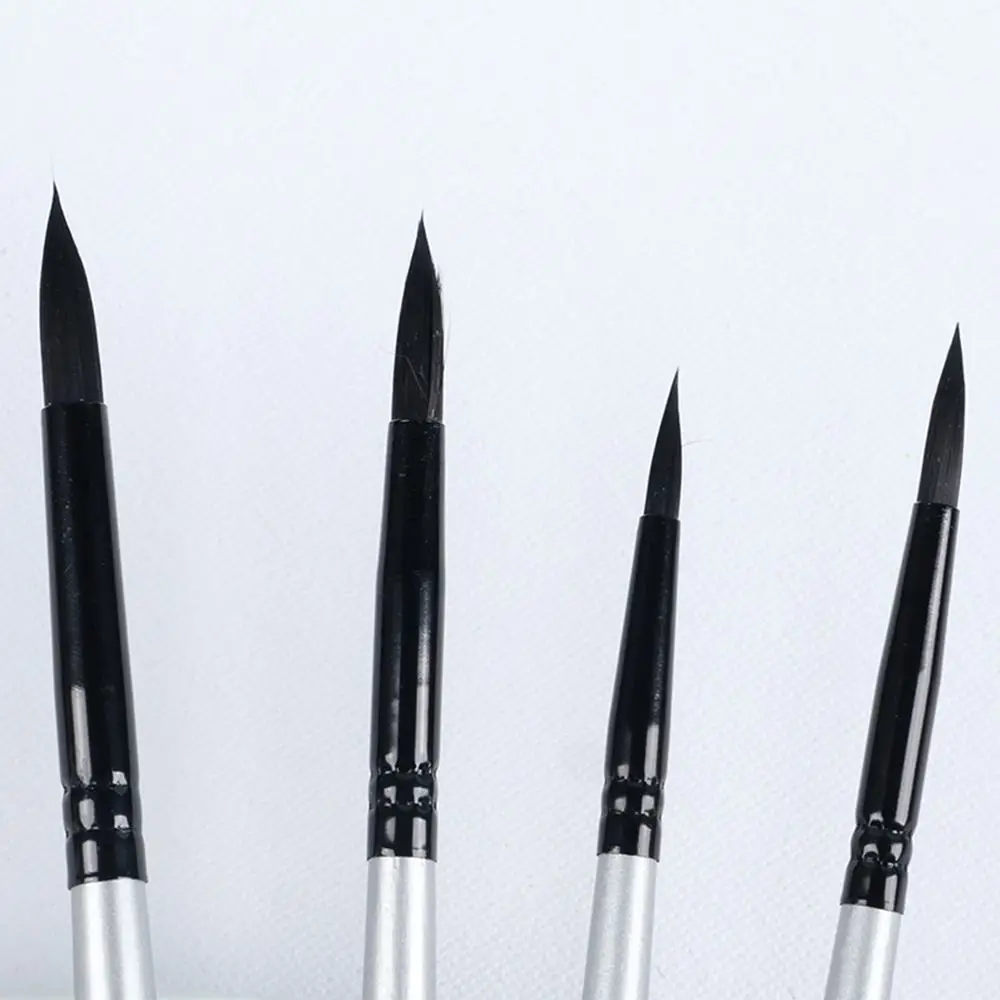 7Pcs/Set Squirrel Hair Bristles Watercolor Brush Round/Pointed Tips Beginner Artist Kit Gouache Painting Pen Paint Brushes Set