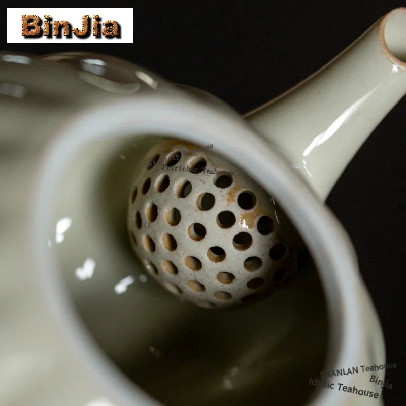 120ml Relief Chrysanthemum Petals Teapot Handmade Tea Infuser Pot Household Tea Maker Kettle With Ball Hole Tableware Craft view 3