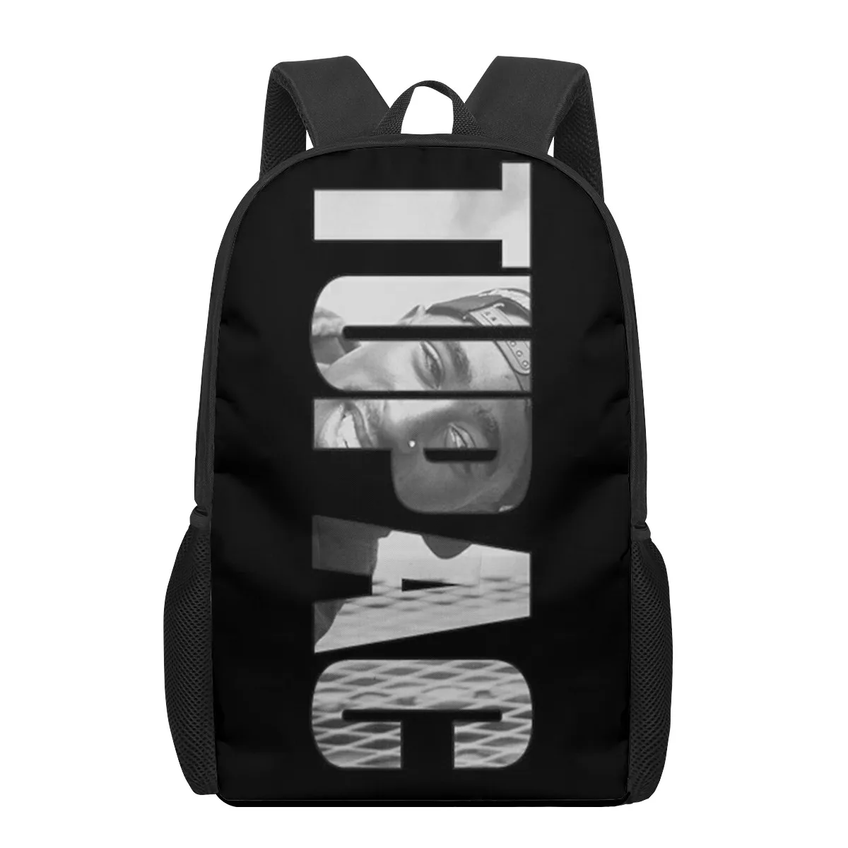 Rapper 2pac singer Tupac Pattern Children School Bags for Girls Boys Teenager School Backpacks Kids Satchel Student Book Bag