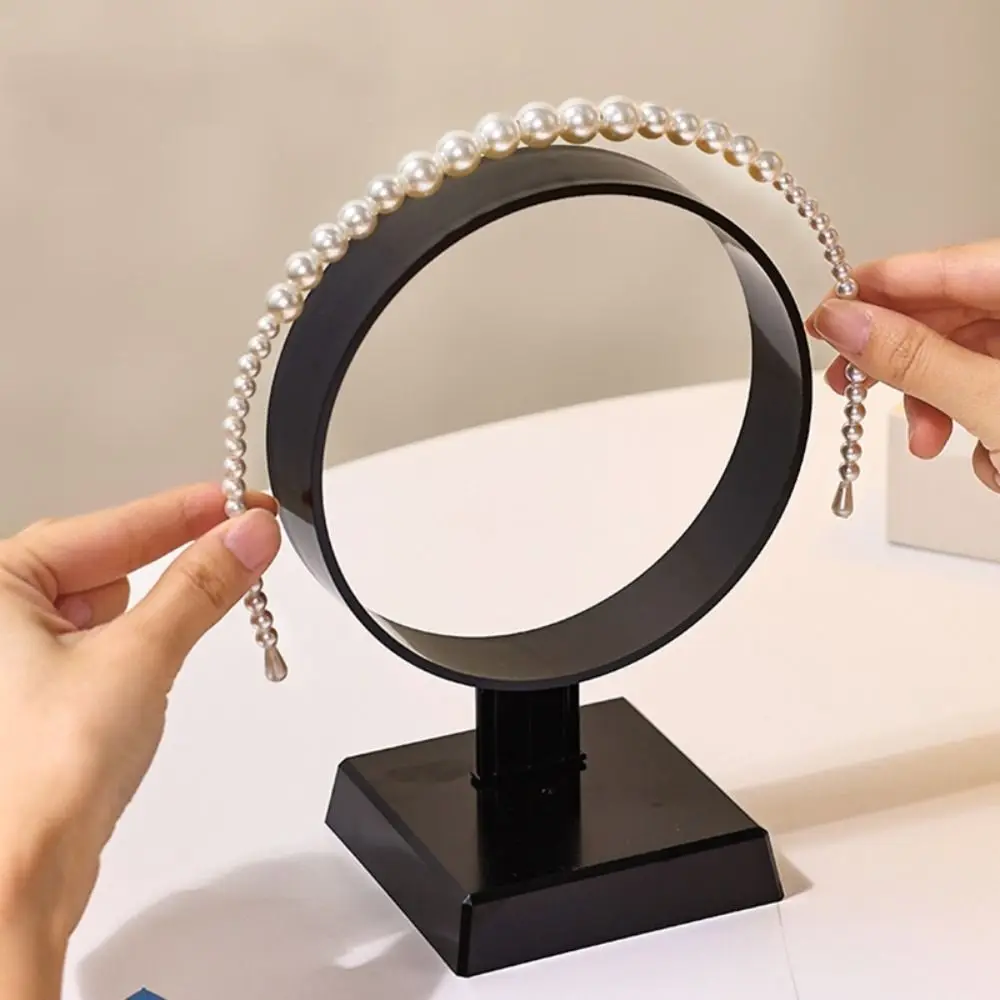 Fashion Round Headband Display Stand Clear Storage Organizer Headwear Rack Removable Jewelry Holder Headgear Holder Headpiece