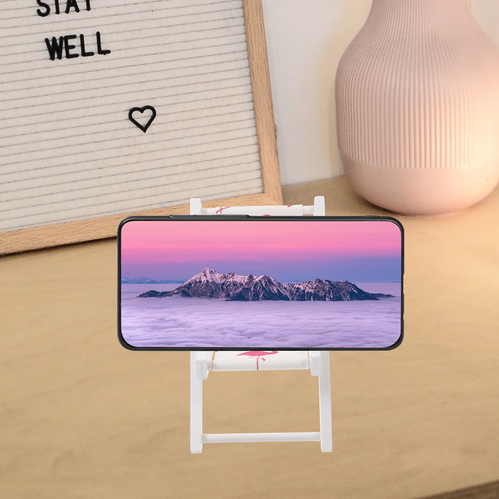 

Tablet Holder Beach Chair Decoration Child Aesthetic Wood Fairy Garden Accessories Dollhouse Foldable