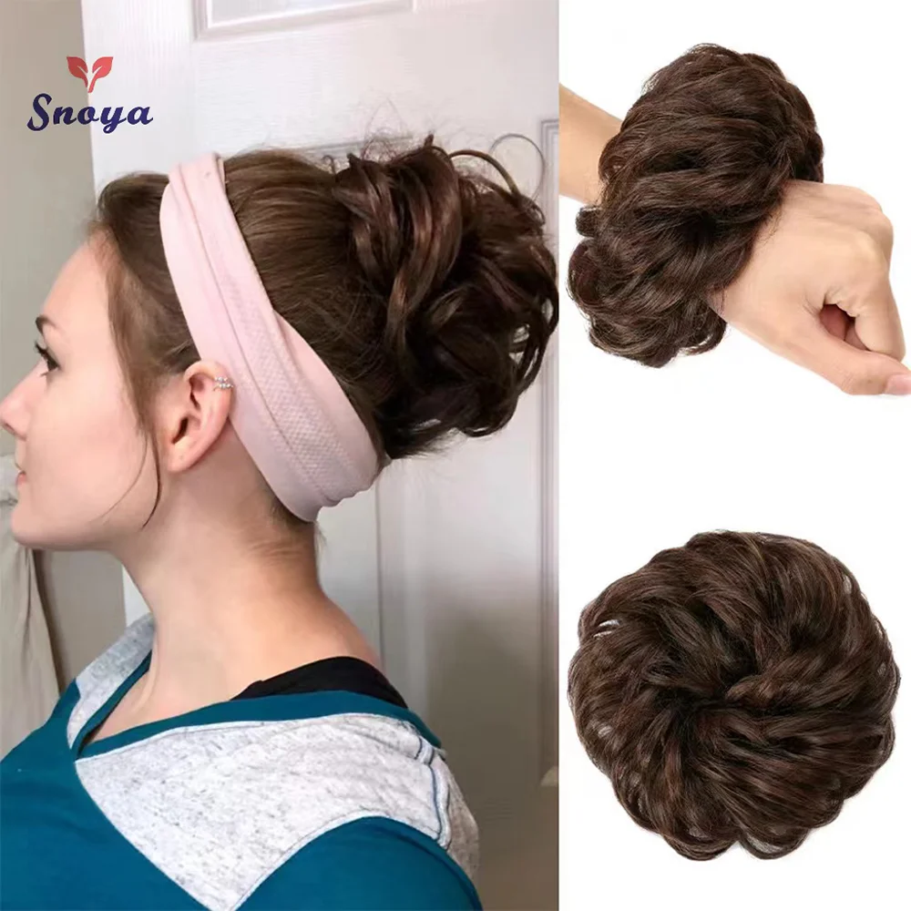 

Synthetic Messy Bun Hair Piece Curly Wavy Hair Bun Scrunchies Extensions Tousled Updo Hairpieces for Women