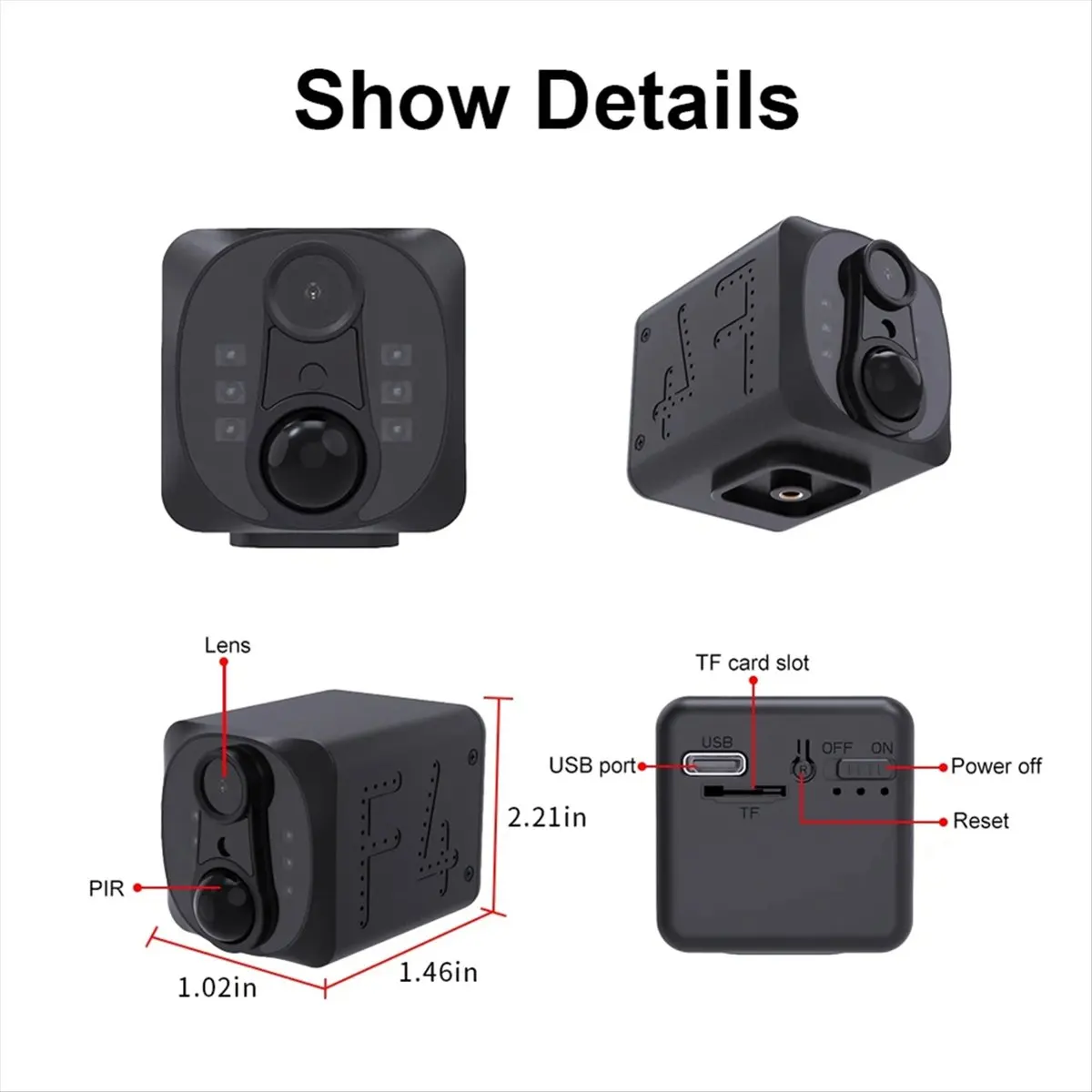 AS62 WD22 4MP Wireless Security Camera PIR Alarm Two-Way Audio Night Vision Mini WiFi Cameras Surveillance Cam 90D Standby view 4