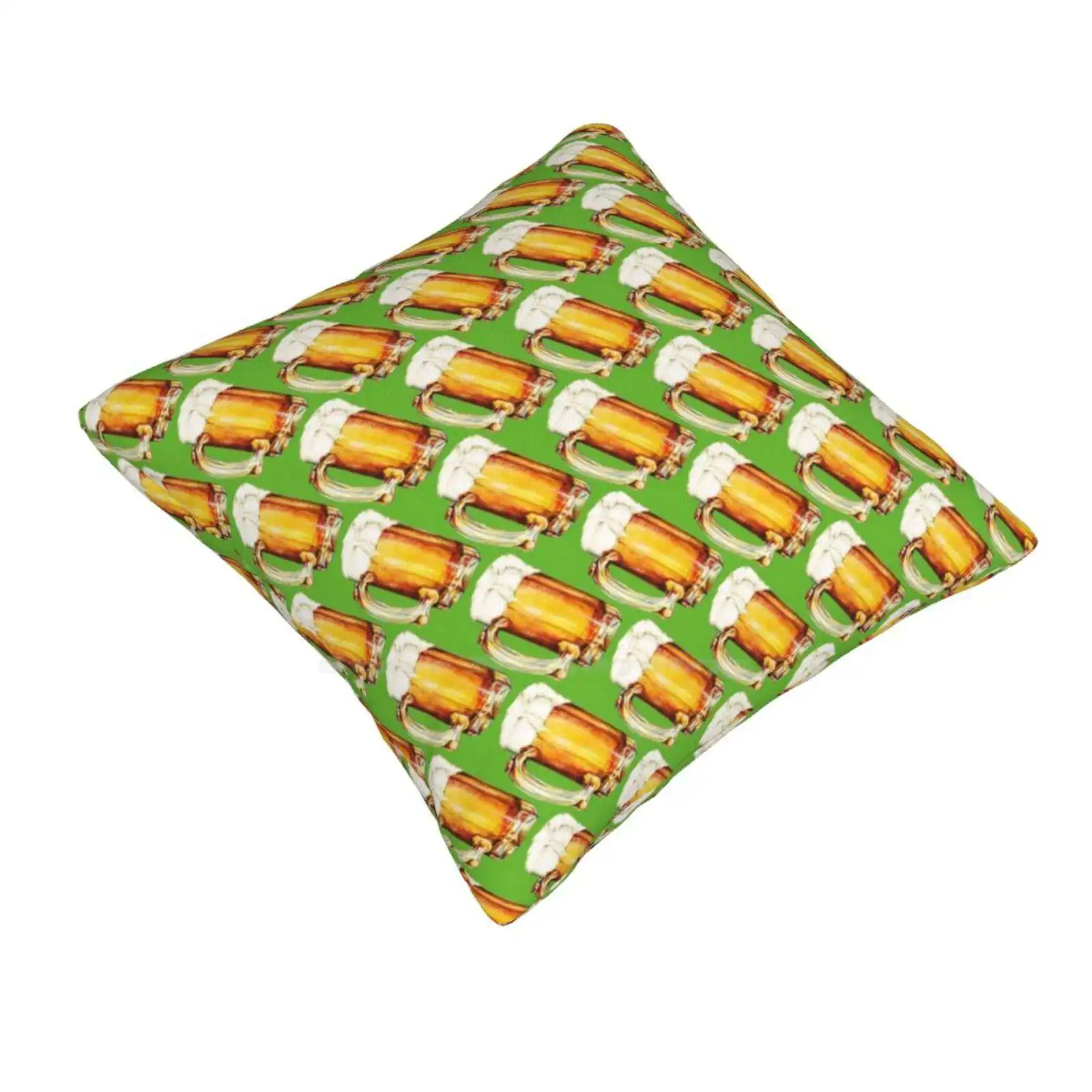 Day-Beer Pattern Home Sofa Car Waist Throw Pillowcase Beer Day Green Drink