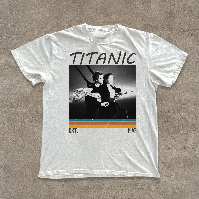 Titanic T-shirt, Retro Movie T-shirt, Summer New Y2K Unisex Casual Fashion T-shirt