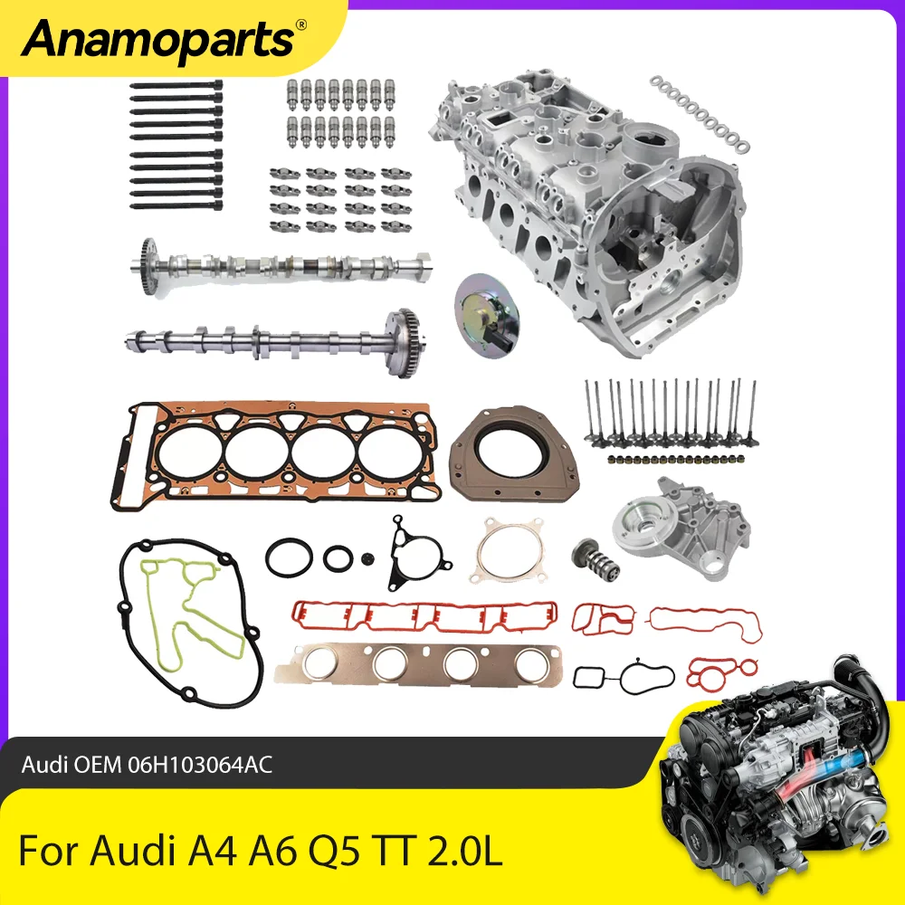 Engine Parts Cylinder Head Camshaft Gaskets Valves Repair Kit Fit 2.0 L CAEB CDNC For 09-15 Audi A4 A5 A6 Q5 TT 2.0L L4 GAS