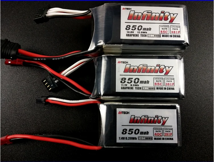 1pcs Infinity 2S 3S 7.4V /11.1V 850mAh 85C Graphene LiPo Battery W/ JST For RC Drone FPV Racing Multi Rotor Parts