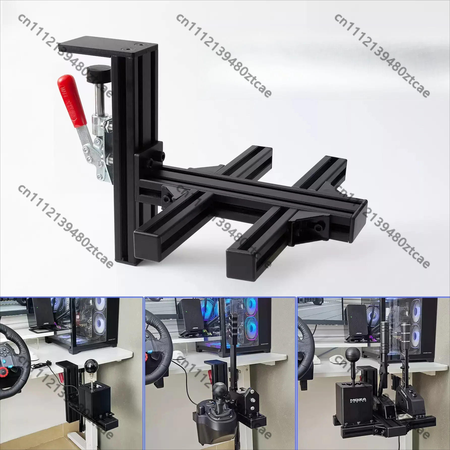 Sim Racing Simulator Desktop Mount Bracket Universal Shifter Handbrake Desk Holder Gaming Driving Accessory