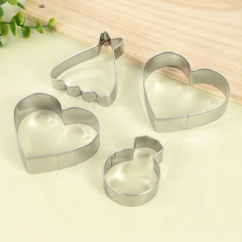 Wedding Dress Cookie Cutter Bride Ring Fondant Biscuit Cake Mould For Wedding Birthday Party Decor Baking Tools Valentines Gifts