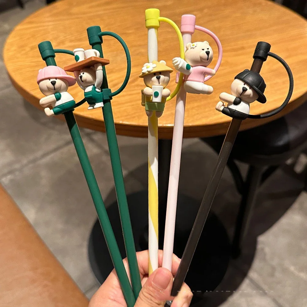 1 PC Silicone Straw Plug Reusable Drinking Cartoon Dust Cap Straw Tips Cover Cup Accessories for 6-8mm Straws  Christmas