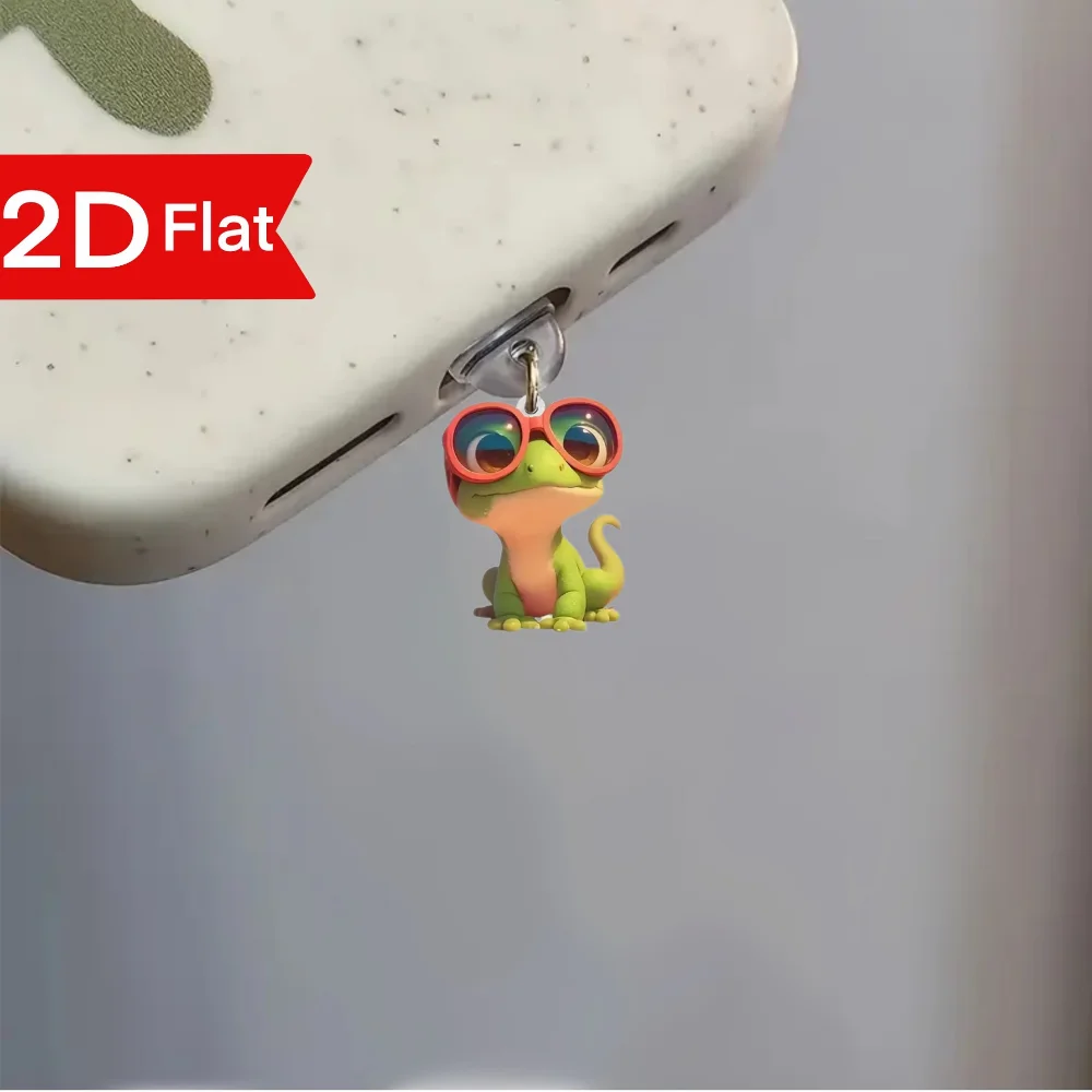 Lizard Dust Plug Funny Cute Phone Accessory Phone Dust Plug Protective Acrylic Dust Plug For Type-C Port Iphone Personal Use