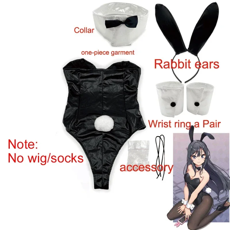 Bunny girl sagakaimai cosplay costume for girls Halloween funny costume black tights high heels lencareia senormally Mujer