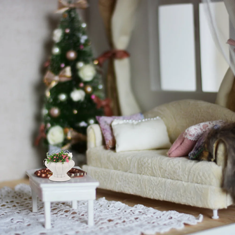 22 قطعة نباتات مصغرة ديكور بونساي اصطناعي واقعي لبيت الدمى حديقة سطح المكتب بوعاء الخضرة ساحة المناظر الطبيعية الصغيرة