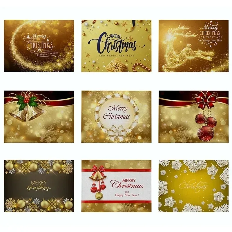 4/6/8 Stück goldene Weihnachts-Tischsets, wasserdichte Leinen-Getränkeuntersetzer, dekorative Untersetzer für das neue Jahr, Tischsets im westlichen Stil