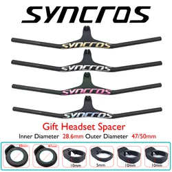 Syncros-Integrated Handlebar for MTB,Multiple Colour, Carbon Fiber,One-shaped Handlebar Stem, 17 Degree Bike Frame,Bicycle Parts