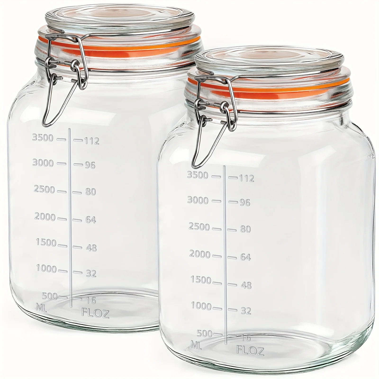 

[2 Pack Glass Jars] 2 Pack 1 Gallon Glass Jar with Airtight Lids, Super Wide Mouth Large Mason Jars, Glass Gallon Jugs Storage