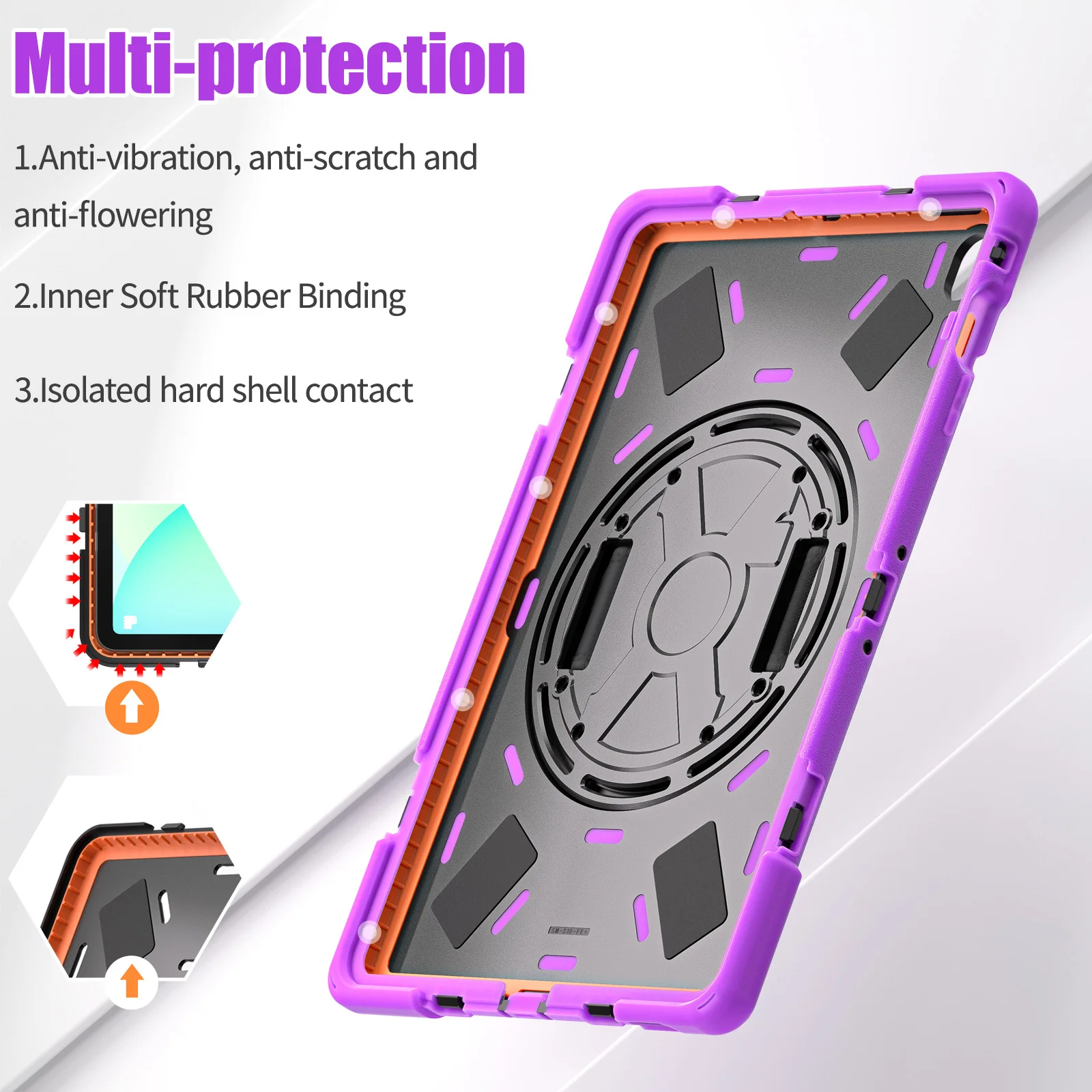 Rugged Case For Samsung Galaxy Tab S10 FE Plus 2025 13.1inch SM-X620 X626 X626B 360 Rotating Kickstand Cover With Shoulder Strap