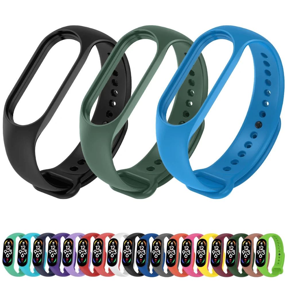 Silicone strap For Xiaomi Mi band 7 6 5 NFC sports smart bracelet replacement accessories watchband For Xiaomi Mi band 6 5 4 3
