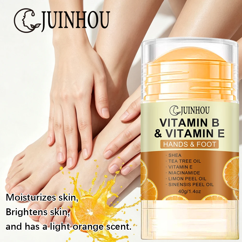 JUINHOU 40g Portable Hand Foot Cream Stick For Cracked Heels Repair Dry Rough Skin Vit B E Shea Butter Foot Care Winter Dryness