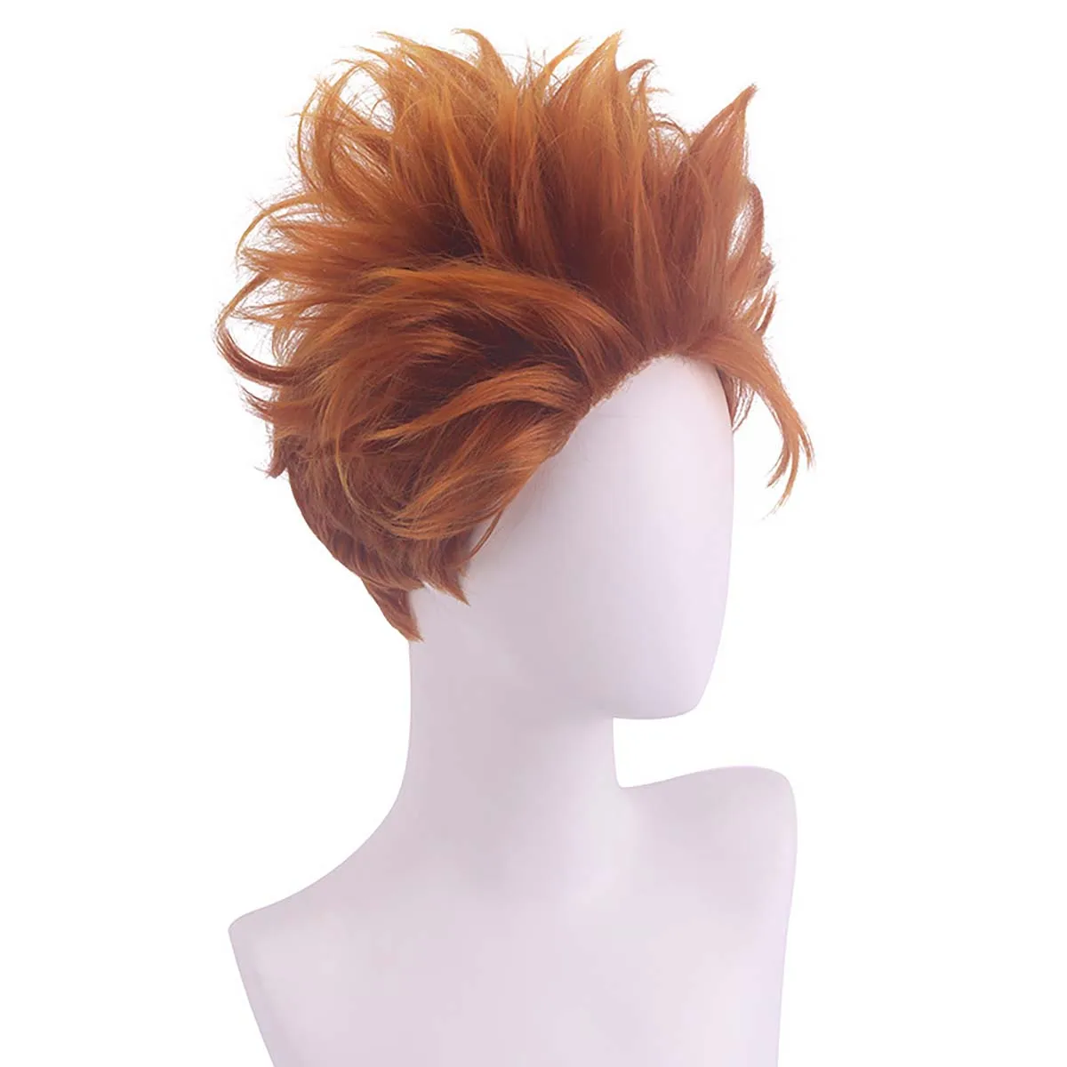 Men Party Johnny Short Curly Orange High Temperature Synthetic Hair Wig