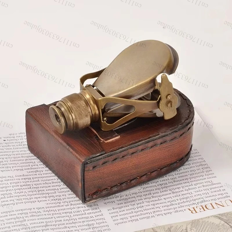 Vintage Brass Monocular Ornament Desktop Mini Telescope Brass Crafts Home Decoration