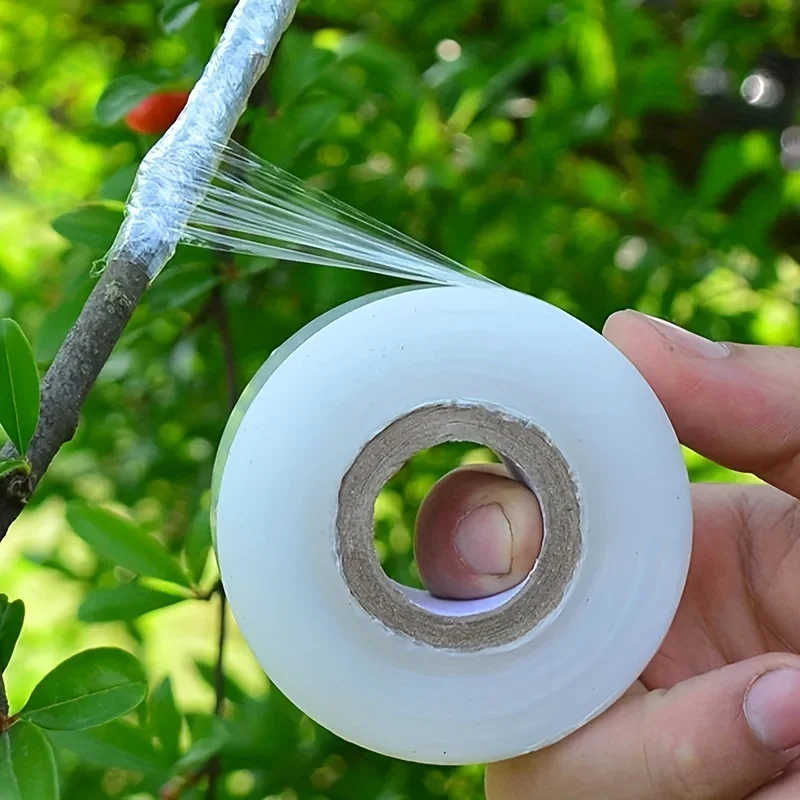 2pcs PE Nursery Grafting Tape, Stretchable Self-Adhesive Plant Tie Tape, White Graft Film Band for Gardening and Floristry