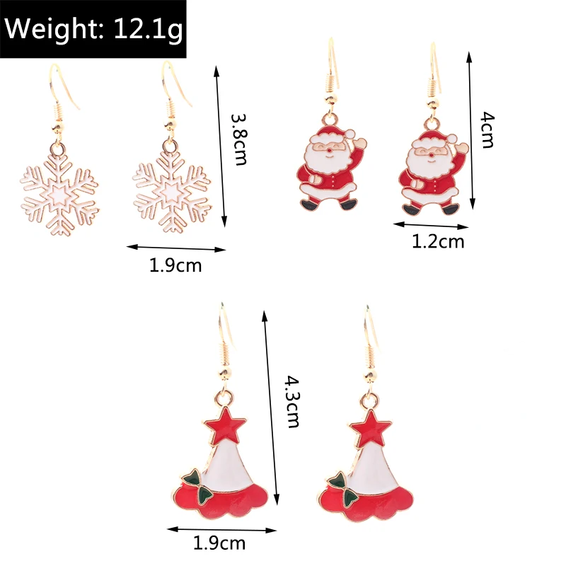 Modische Weihnachts-Ohrhänger für Damen, Emaille-Ohrringe mit Weihnachtsbaum-, Schneemann-, Hirsch- und Glockenmotiven, Hängeohrringe für Mädchen, Party- und Festgeschenk – Detail 7