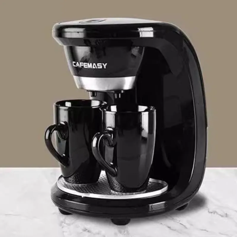 

Бытовая электрическая паровая капельная кофемашина 220 В, 450 Вт, полностью автоматическая кофемашина с двойной чашкой, американский кофе двойного назначения и чай